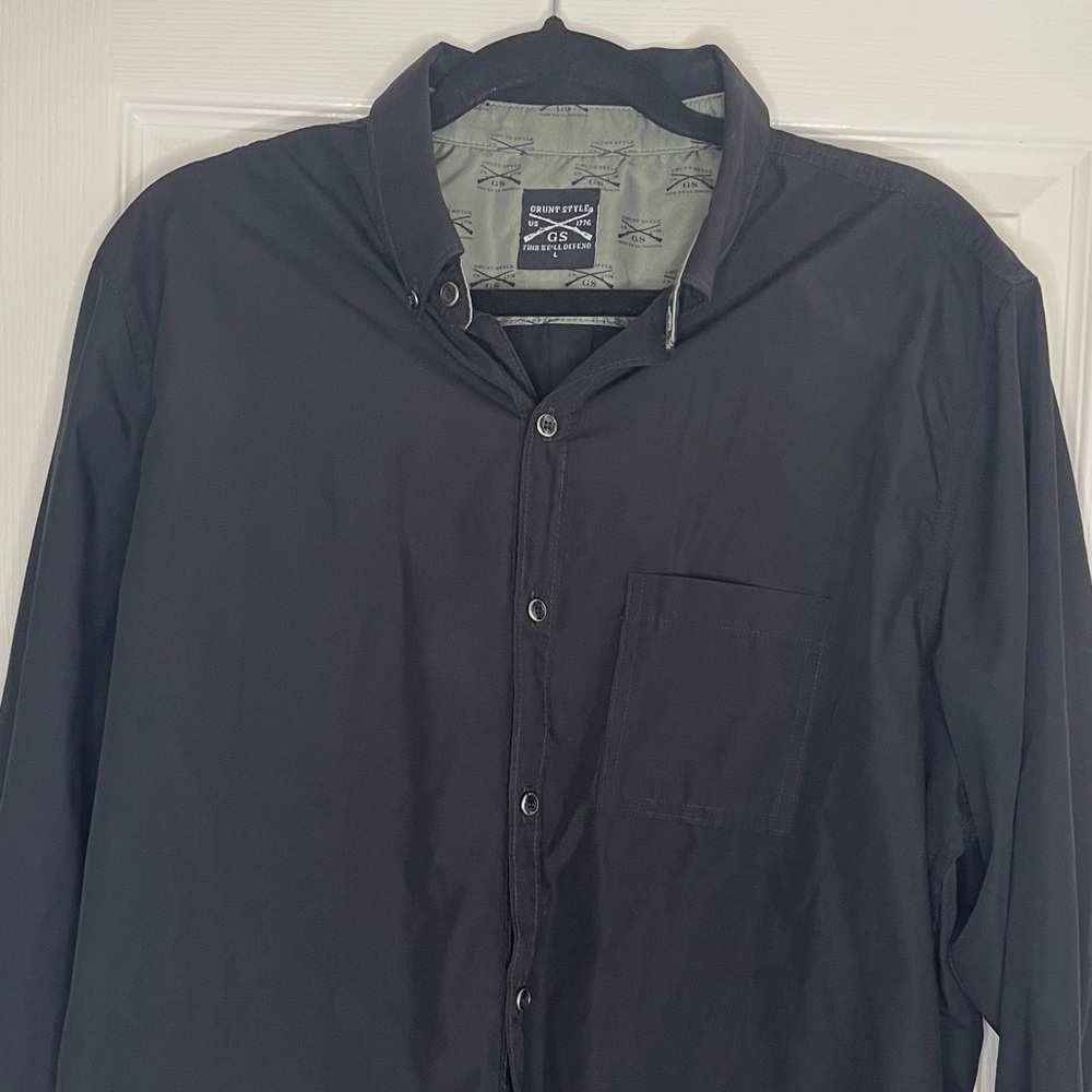 Grunt Style Black Button-Up Shirt